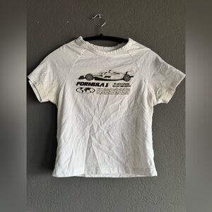 PacSun White Formula 1 baby Tee